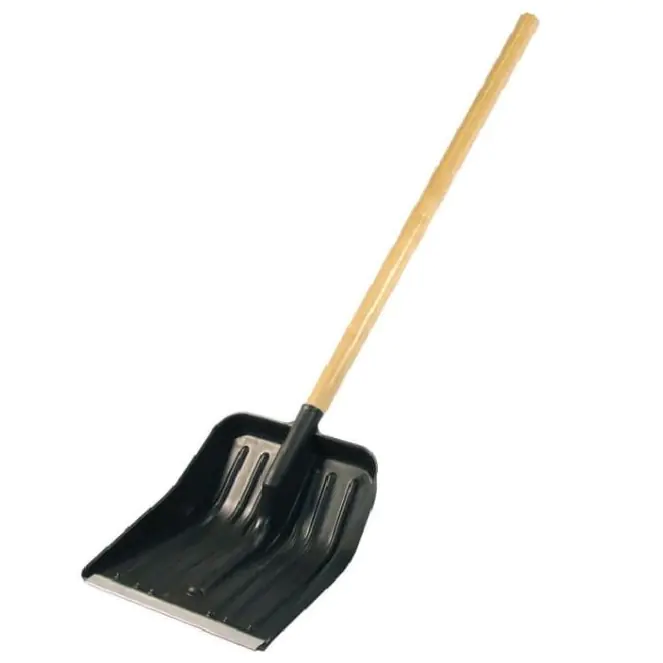 Лопата для уборки снега Метель №2 с деревянным черенком 410х360 мм