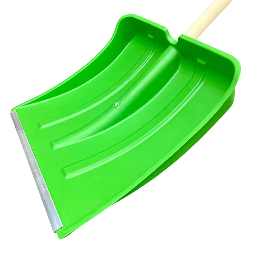 Лопата для уборки снега пластиковая 380х365 мм с черенком