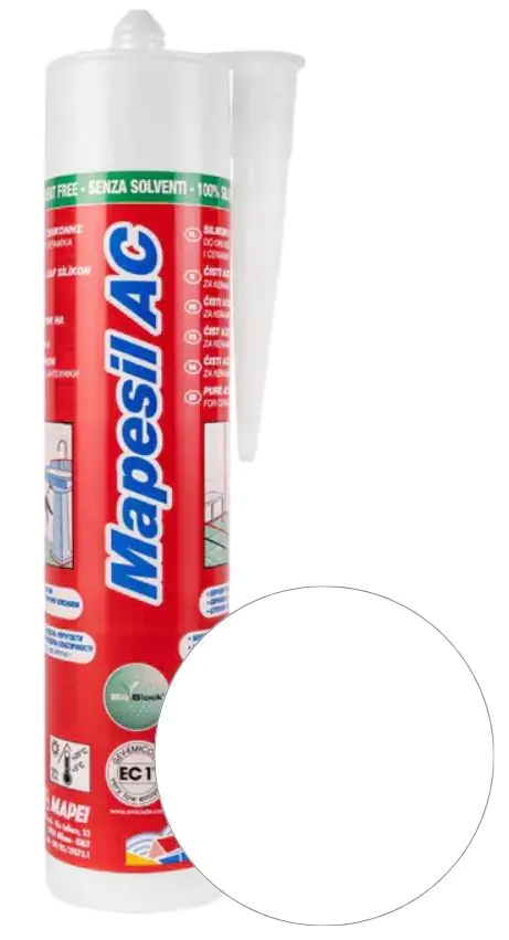 Герметик силиконовый MAPESIL AC 100 (белый) 310 мл