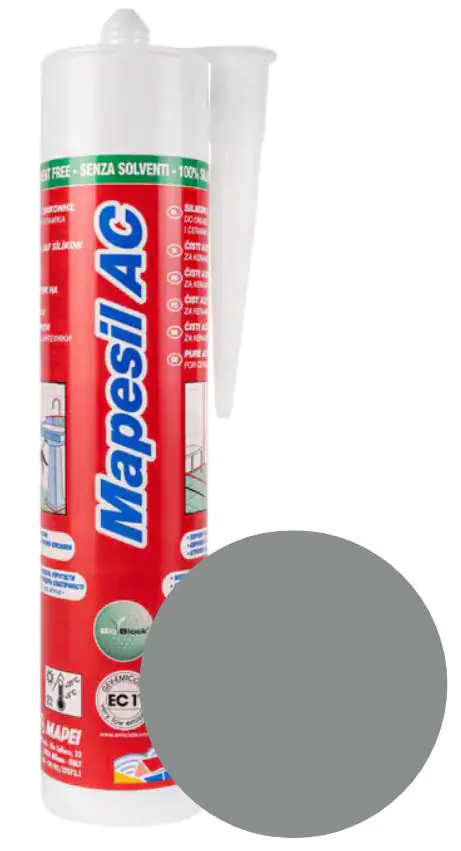 Герметик силиконовый MAPESIL AC 112 (серый) 310 мл