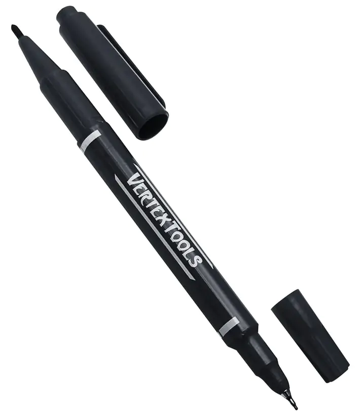 Маркер двусторонний 1 и 0,5 мм Vertex Tools (черный)