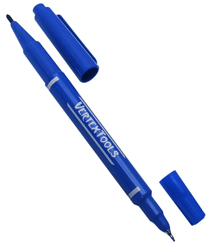Маркер двусторонний 1 и 0,5 мм Vertex Tools (синий)