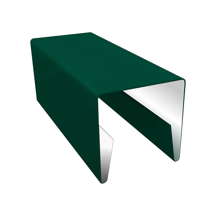 П-образная планка МП-20 на забор 20х2000 мм (RAL 6005, зеленый)