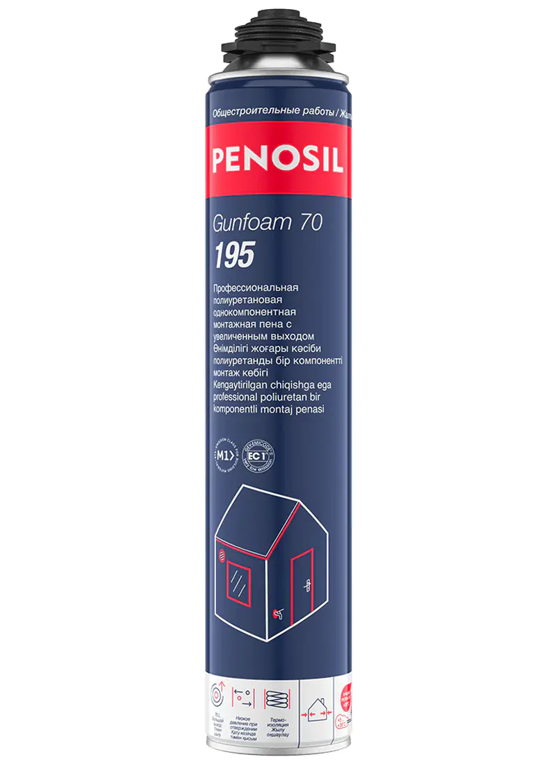 Пена монтажная PENOSIL Gunfoam 70 195 c увеличенным выходом, 850 мл