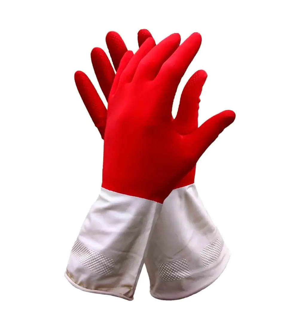 Перчатки латексные хозяйственные сверхпрочные Биколор (размер L)