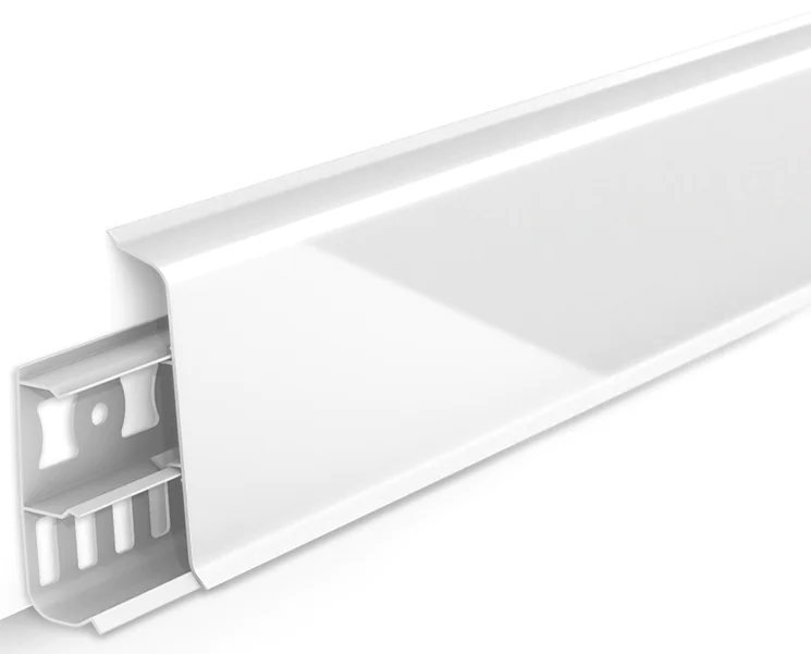 Плинтус напольный Идеал Деконика 70 мм 2,2 м (001-G, белый глянцевый)