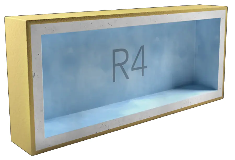 Подрозетник четверной АкустикГипс Бокс R4 120х340х45 мм