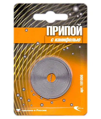 Припой ПОС 61 с канифолью Спираль 1 мм 191006