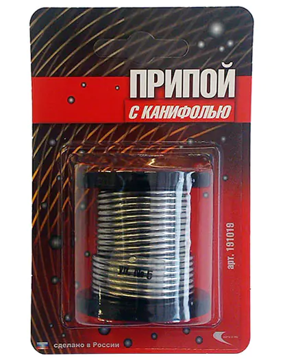 Припой ПОС 61 с канифолью Катушка 2 мм 191019