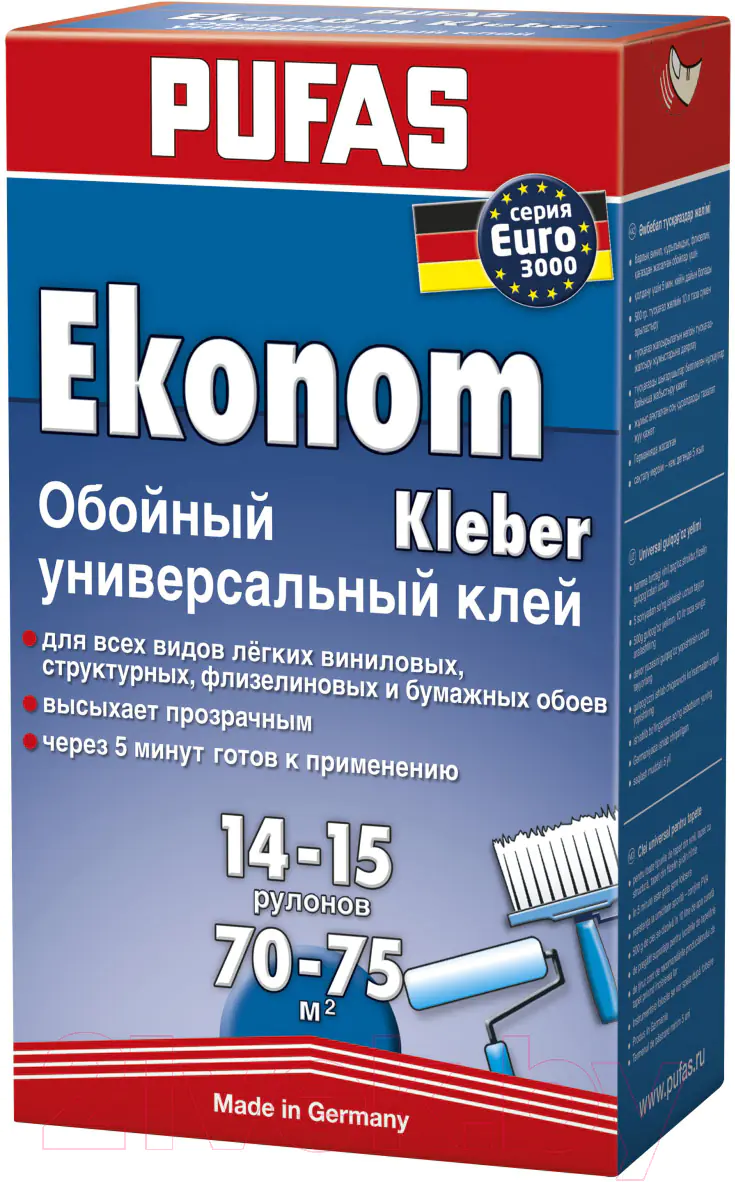 Клей обойный PUFAS Эконом EURO 3000 универсальный 500 г