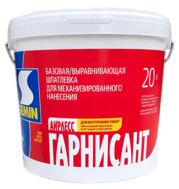 Шпатлевка SEMIN AIRLESS GARNISSANT (белая крышка) 20 кг