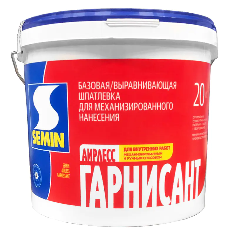 Шпатлевка SEMIN AIRLESS GARNISSANT (синяя крышка) 20 кг