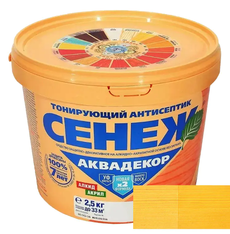 Антисептик тонирующий Сенеж Аквадекор 103 (сосна) 2,5 кг