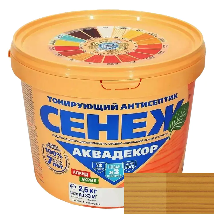 Антисептик тонирующий Сенеж Аквадекор 112 (дуб) 2,5 кг