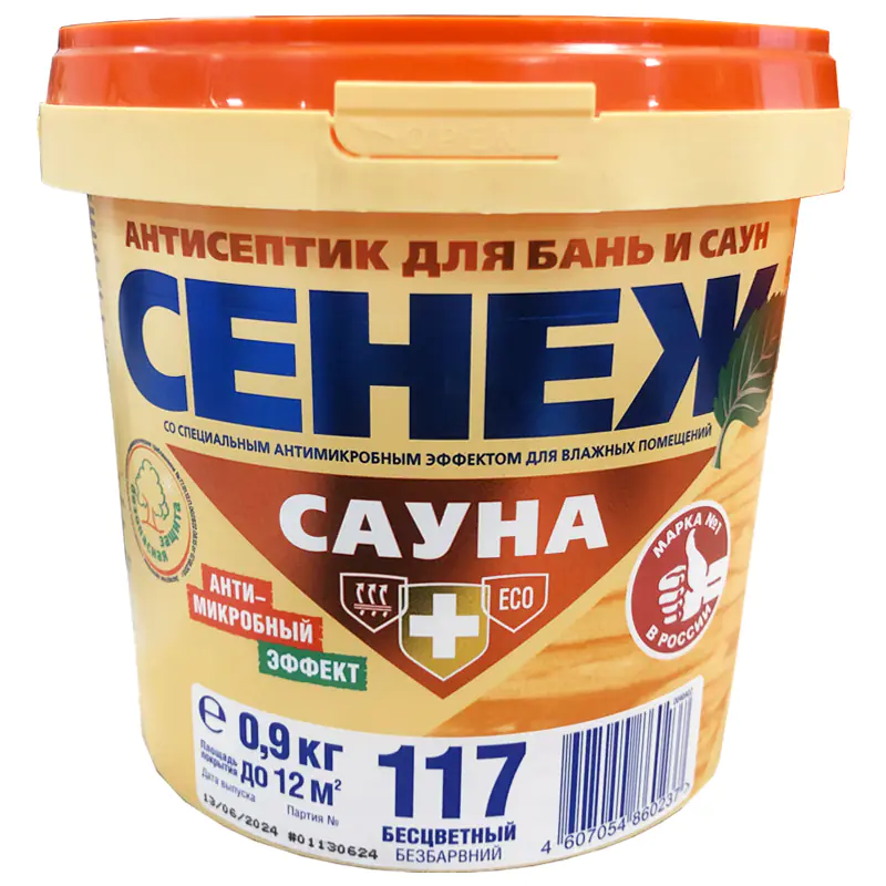 Антисептик для дерева Сенеж Сауна, 0,9 кг