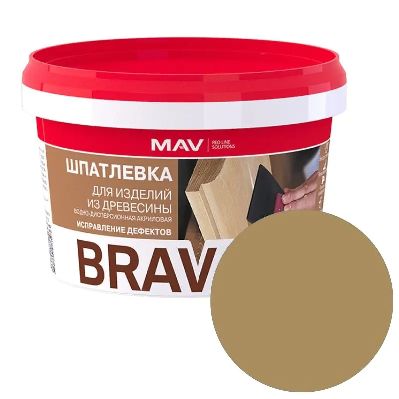 Шпатлевка готовая MAV Brava Profi-1 по дереву (дуб) 0,7 кг