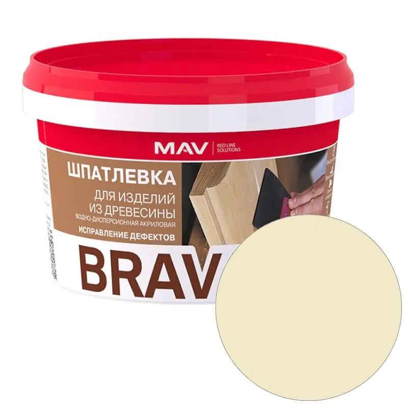 Шпатлевка готовая MAV Brava Profi-1 по дереву (ель) 0,7 кг