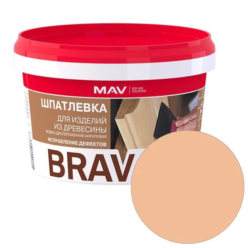 Шпатлевка готовая MAV Brava Profi-1 по дереву (орех) 0,7 кг