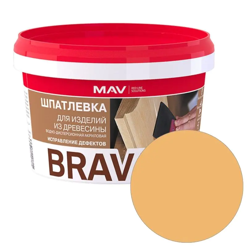 Шпатлевка готовая MAV Brava Profi-1 по дереву (сосна) 0,7 кг