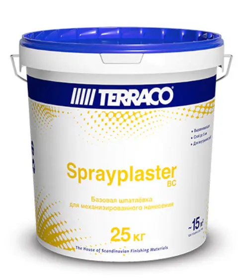 Шпатлевка Terraco Sprayplaster BC базовая, 25 кг