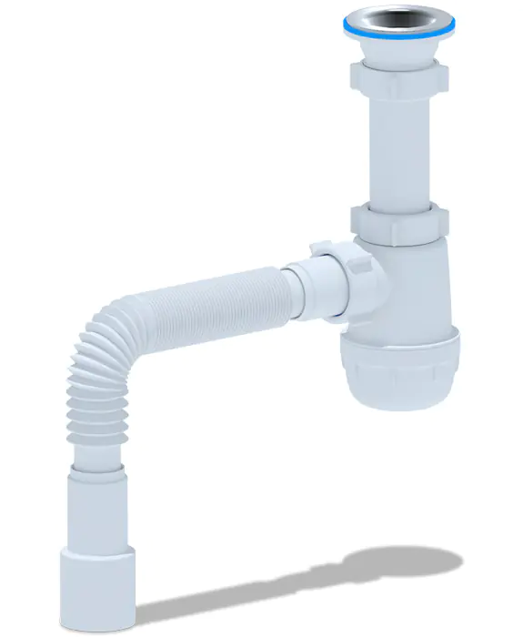 Сифон для мойки 1 1/2"х40 с гибкой трубой 40х40/50 мм АНИ Грот A0115