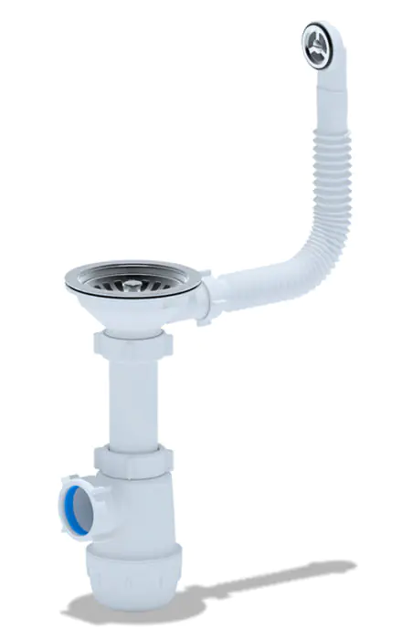 Сифон для мойки 3 1/2"х40 с гибким круг. переливом АНИ Грот A0142S