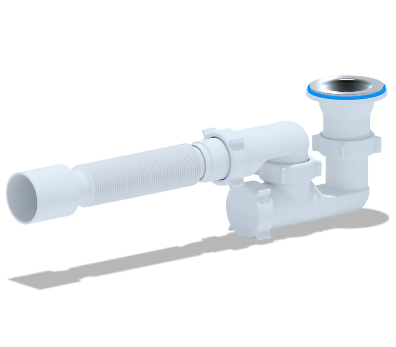 Сифон для душевого поддона 1 1/2"х40 с гибкой трубой 40х50 мм АНИ Грот E215