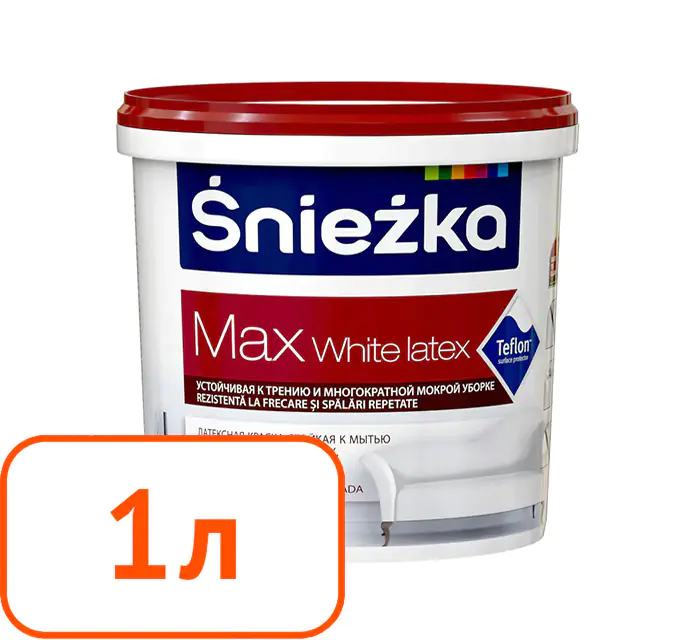 Краска Sniezka MAX интерьерная латексная 1 л