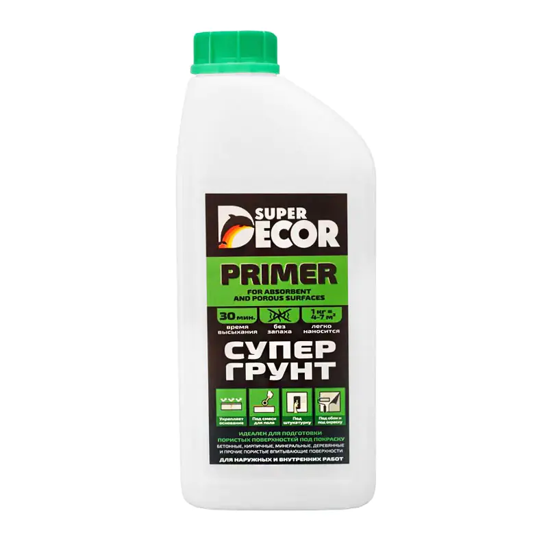 Грунтовка Super Decor Супергрунт 70 + Антисепт, 1 кг