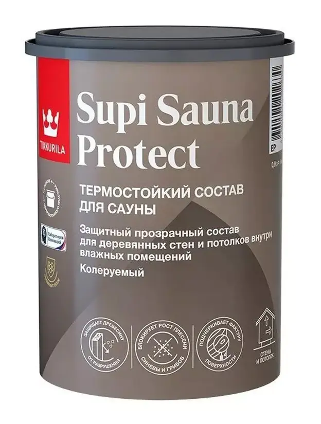 Состав для сауны Tikkivala Supi Sauna Protect база EP (п/мат) 0,9 л