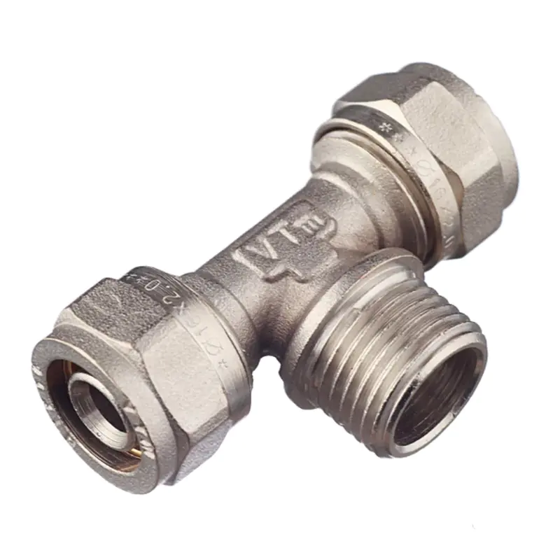 Тройник обжимной Valtec 16х1/2" НР