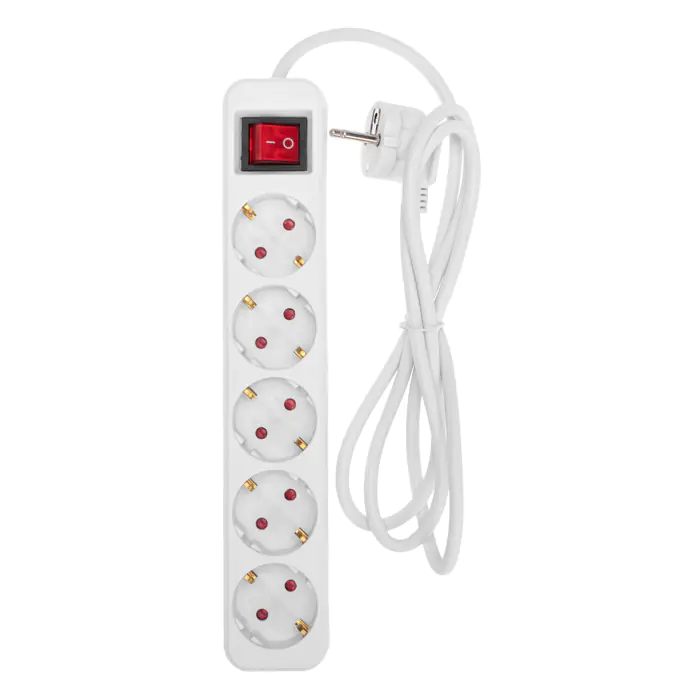 Удлинитель 1,5 м 5 розеток с/з Rexant Standart 13-4031 (белый)