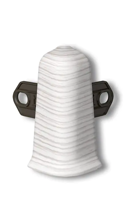 Угол наружный для плинтуса Идеал Деконика 55 мм (255, ясень бьянко)