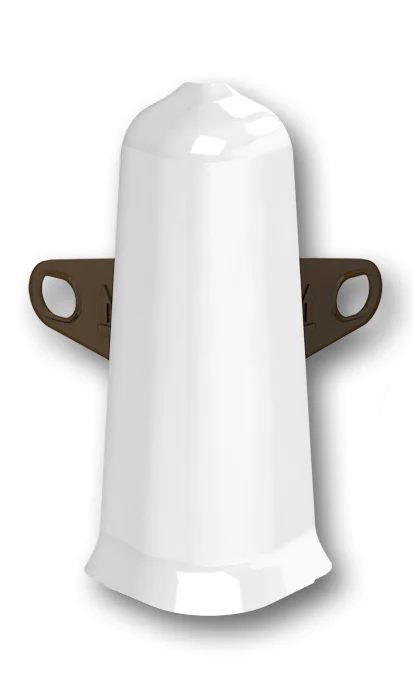 Угол наружный для плинтуса Идеал Деконика 70 мм (001-G, белый глянцевый)