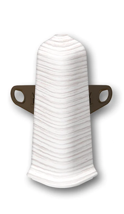 Угол наружный для плинтуса Идеал Деконика 70 мм (255, ясень бьянко)