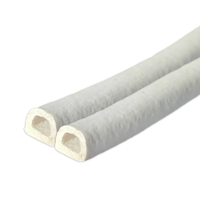 Уплотнитель резин. D-профиль 8x9 мм (белый) сдвоенный, цена за м.п.