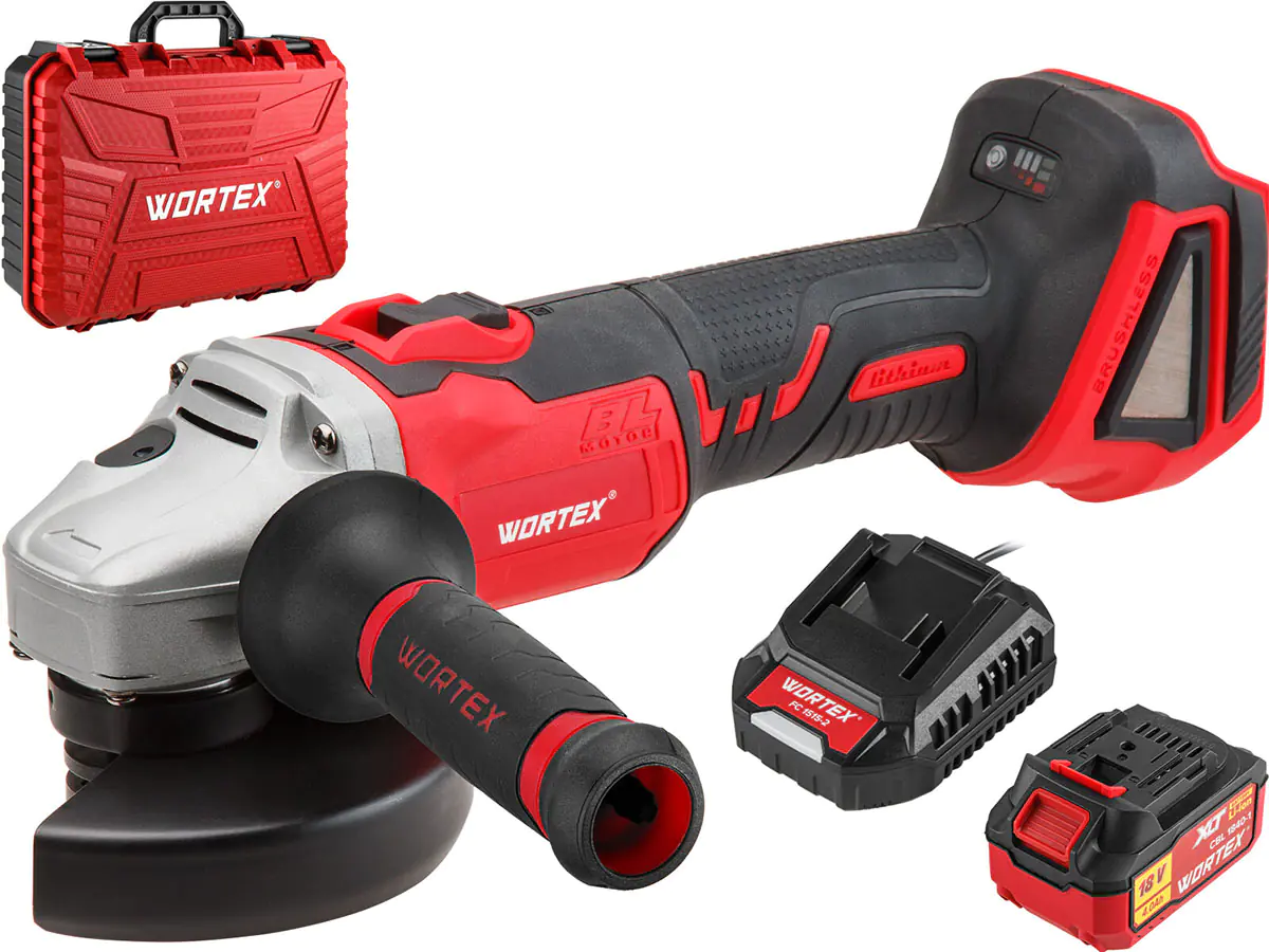 Угловая аккумуляторная шлифмашина (болгарка) Wortex CAG 1812E в кейсе