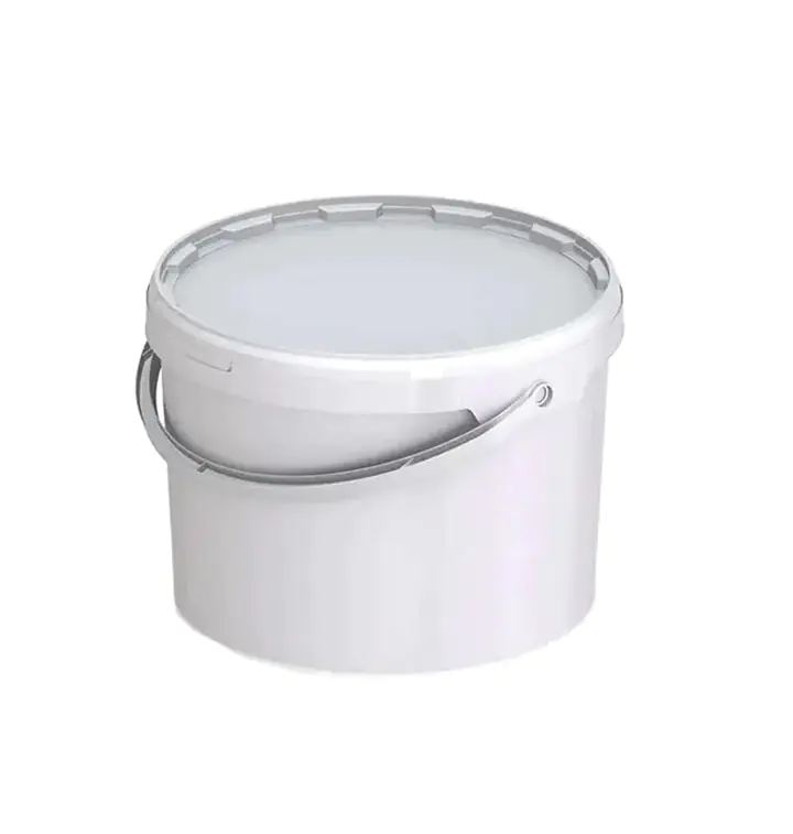 Ведро пластиковое круглое с крышкой (белое) 2,3 л