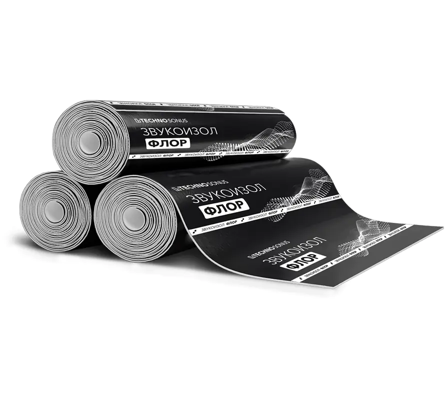 Полотно гидро-звукоизол. Звукоизол Флор 4,5 мм. В рулоне 10 м.кв. РФ.