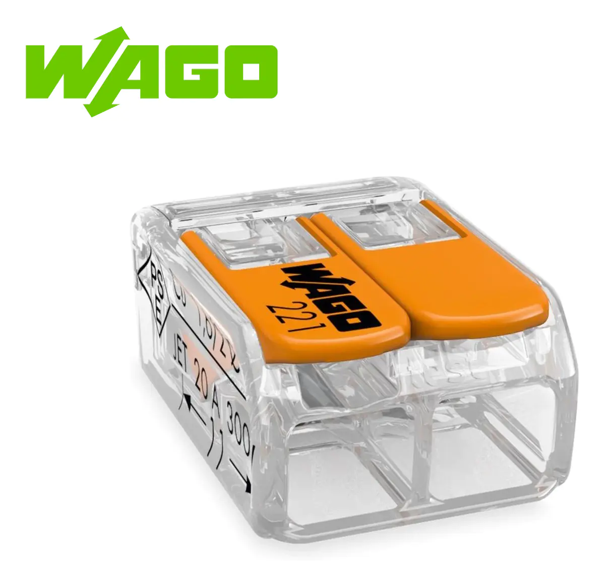 Клемма строительно-монтажная многоразовая 2 отверстия Wago 221-412